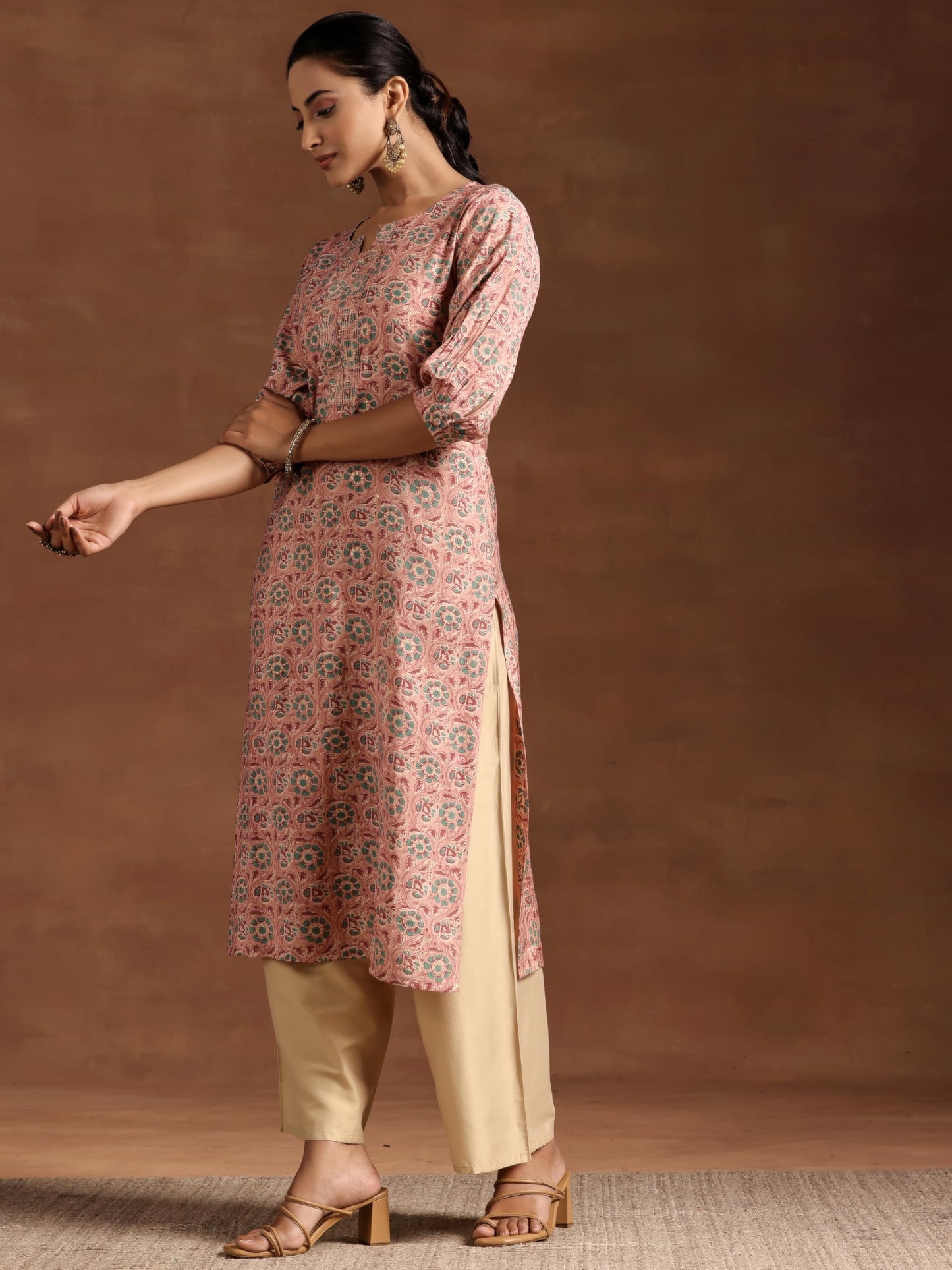Libas WomenS Silk Regular Kurta (29219_Pink