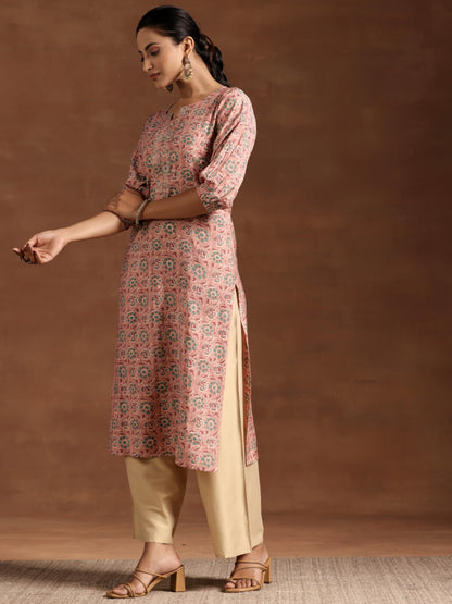 Libas WomenS Silk Regular Kurta (29219_Pink