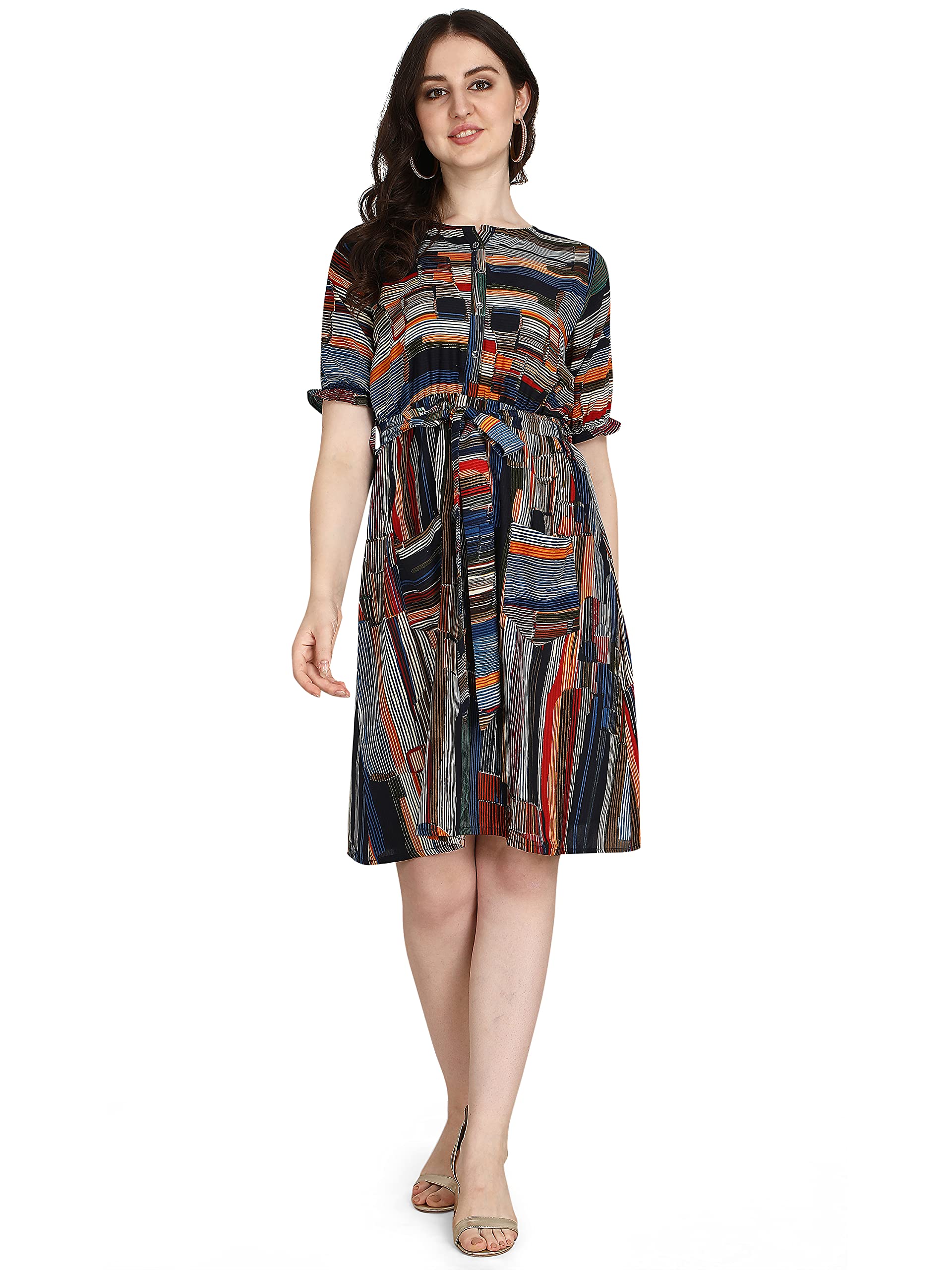 GRECIILOOKS Women's Rayon Mini Dress
