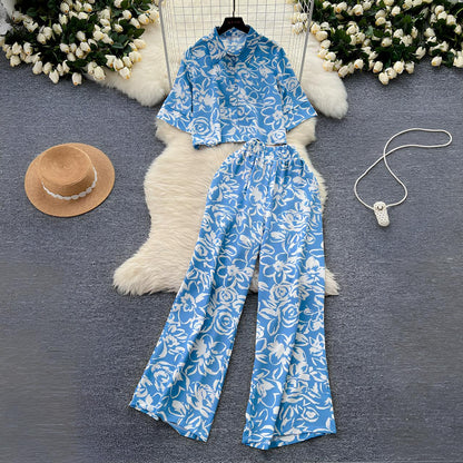 Gufrina Women For Co Ord Set|| Oversize Shirt|Shirt Collar Top| Flora Co-Ord Set For Women Print|Button-Down Casual Wear For Wom