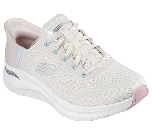 Skechers Women Hands Free Slip Ins Arch Fit 2.0 Easy Chicsneaker Mesh Trim Sports Shoes