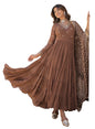 Fashion Basket WomenS Georgette Anarkali Dress Brown