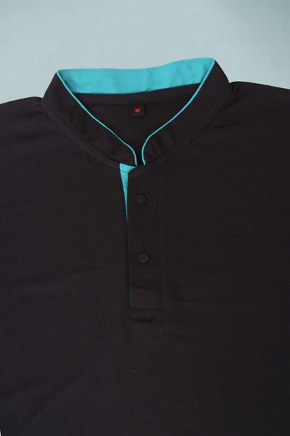 Baghadbillo MenS And BoyS Polyster T-Shirt With Mandarin Collared Neck Half Sleeves Closuer Button And Regular Fit | Polo T Sh