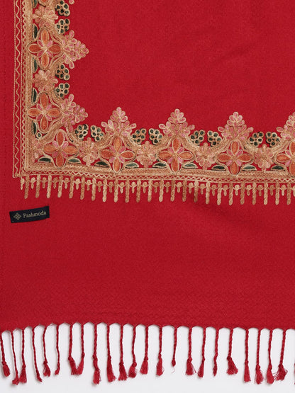 Pashmoda Women Ghazal Kashmiri Aari Embroidery Stole (Size: 71X203 CM)