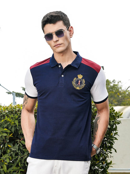 Thomas Scott Mens | Solid | Polo Neck | Polyester Blend | Knitted | Button Closure | Ribbed Shorts Sleeve | Regular Fit | Tshir