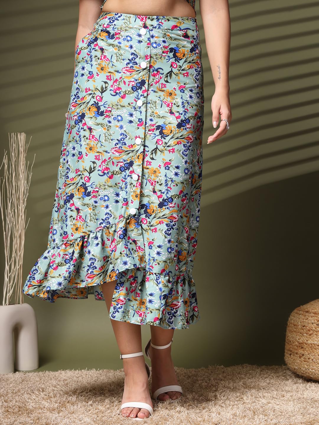 OOMPH! Long Skirts for Women Blue - msk201