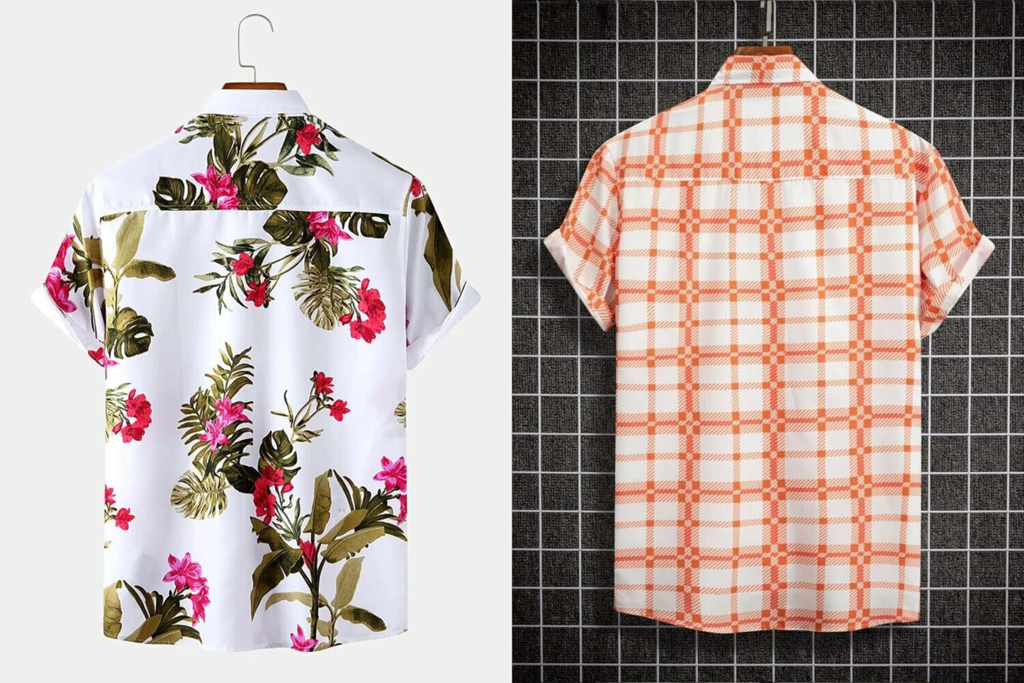 Rebelify Half Sleeve Printed Shirts For Men Regular Fit Printed Spread Collar Casual Shirt Lycra Fabric With Combo Shirt (Pack O