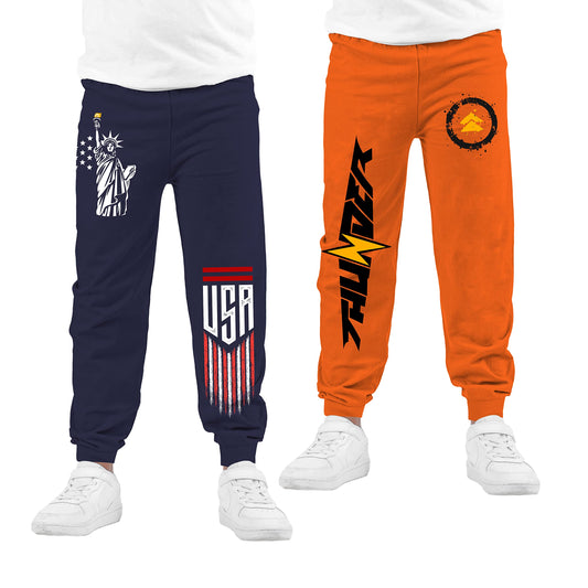 Kyda Kids Boys Cotton Printed Track Pants (Pack Of 2)