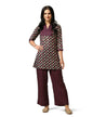 Toplot WomenS Cotton Blend Printed Straight Kurta With Pant (Kurta-Pant-5175-Wine-M)