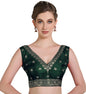Pujia Mills WomenS Indian Ethnic Wear Designer Golden Zari Embroidery Sequence Work V Neck Sleeveless Readymadeback Side Worked