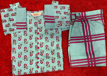 ANNI DESIGNER Women's Cotton Fashion Vest Kurta & Palazzo With Dupatta