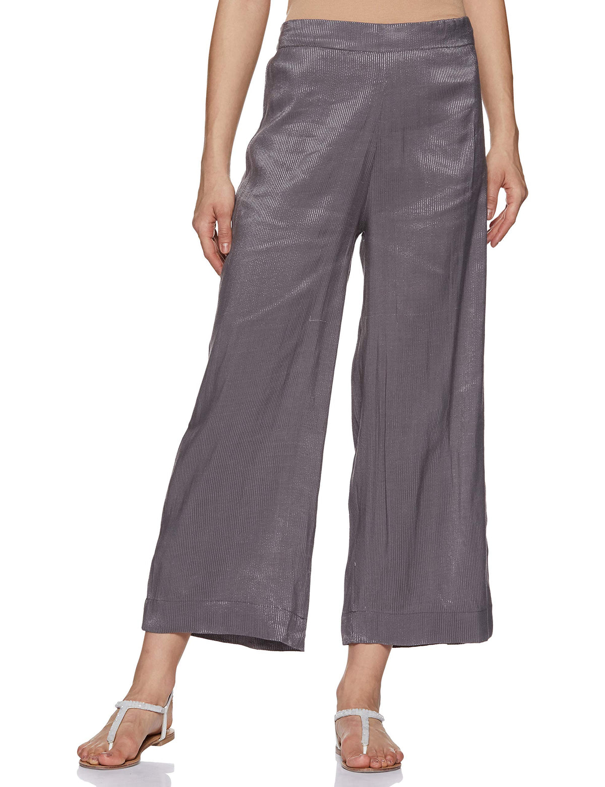 Aurelia WomenS Synthetic Palazzo Bottom (19Fea60005-700103_Grey_Small)
