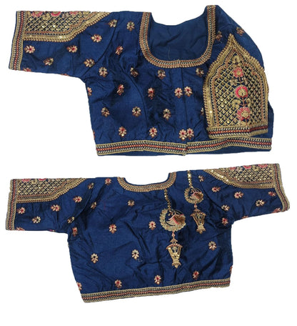 Pujia Mills WomenS Indian Ethnic Designer Codding With Zari Embroidery Copper Sequence Work Round Neck Half Sleeve Readymade Wo