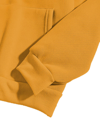 Adro Men'S Cotton Neck Hooded Sweatshirt (H20-M-Byo-Mu_Mustard)