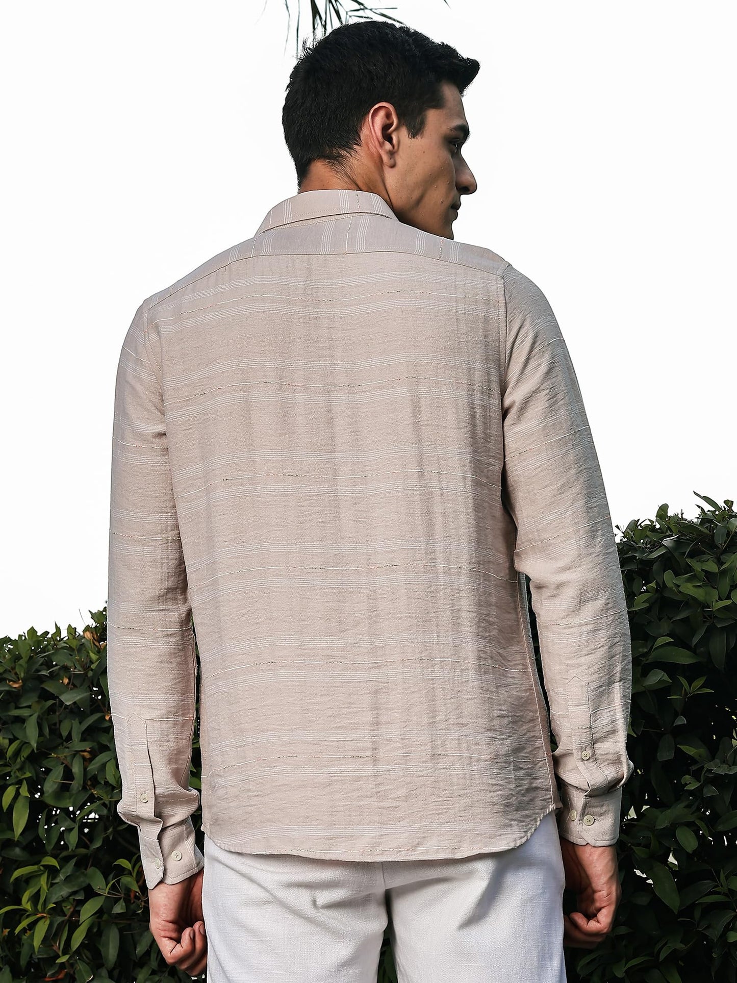 Thomas Scott Mens | Stripes | Long Sleeve | Spread Collar | Premium Polycoton Material | Slim Fit | Casual | Shirts for Men(TS1