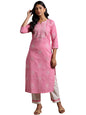 Libas Womens Printed Cotton Straight Kurta With Trousers