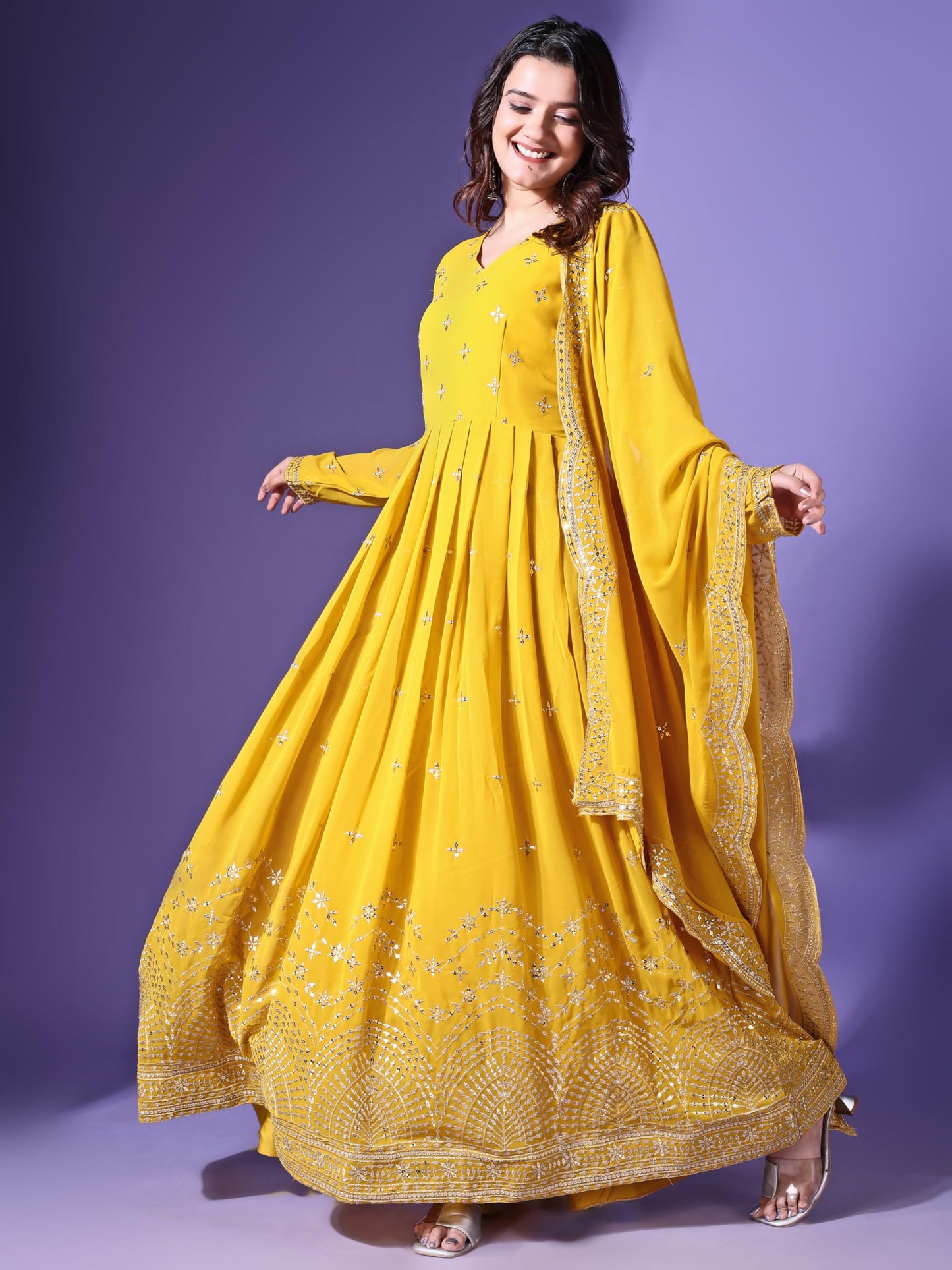 Wedani Georgette Embroidered Anarkali Gown For Women