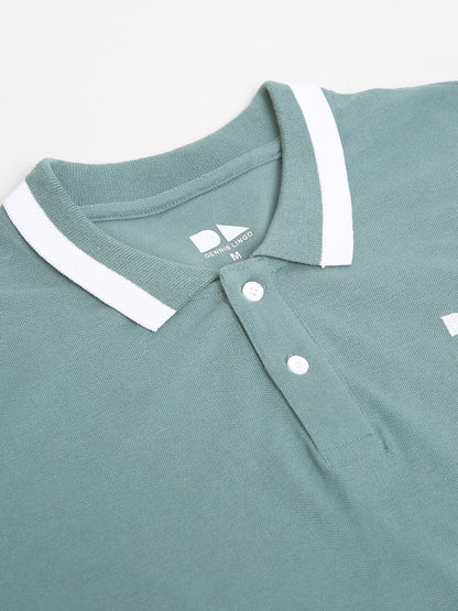 Dennis Lingo MenS Slim Fit Green Polo T-Shirt