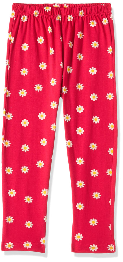 T2F Girls Cotton Printed Oversized Fit Crop Top and Pant Pajama Set