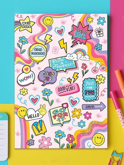 Doodle Daily 5 Minute Gratitude Journal - Positivity, Wellness & Mindfulness Journal For Teens & Adults - 90-Day Habit Builder |