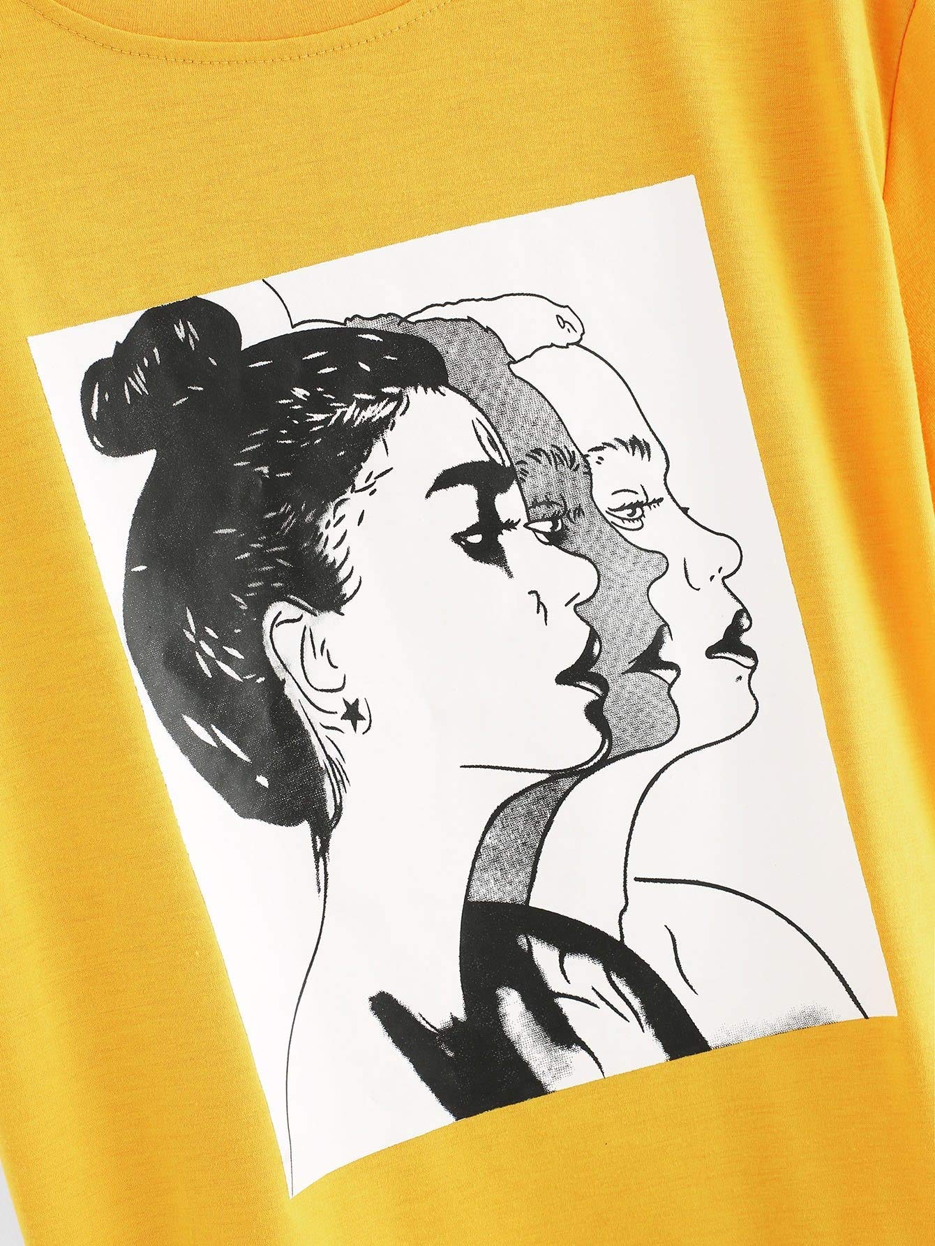 Fabricorn Plain Printed Cotton Tshirt For Women (Mustard Yellow, X-Large)