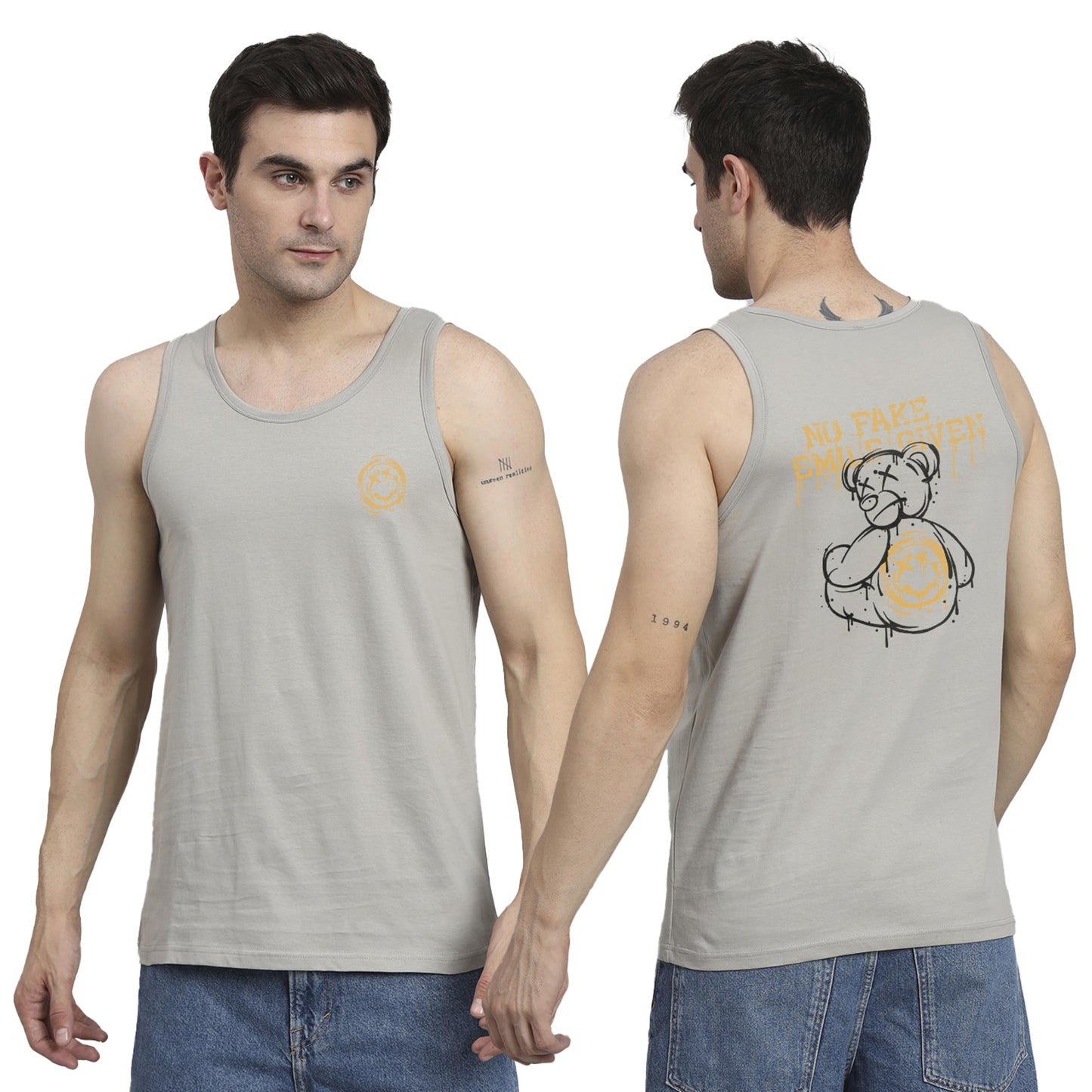 Peppyzone Mens Regular Fit Vest (TT-Teddy36FB40FB_Grey2