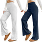 Tee Projekt Regular Fit Trousers for Women | Casual Trousers for Women White-Navy Blue