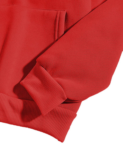 ADRO Men's Cotton Hooded Hoodie (H20-M-DBA-RD_Red)