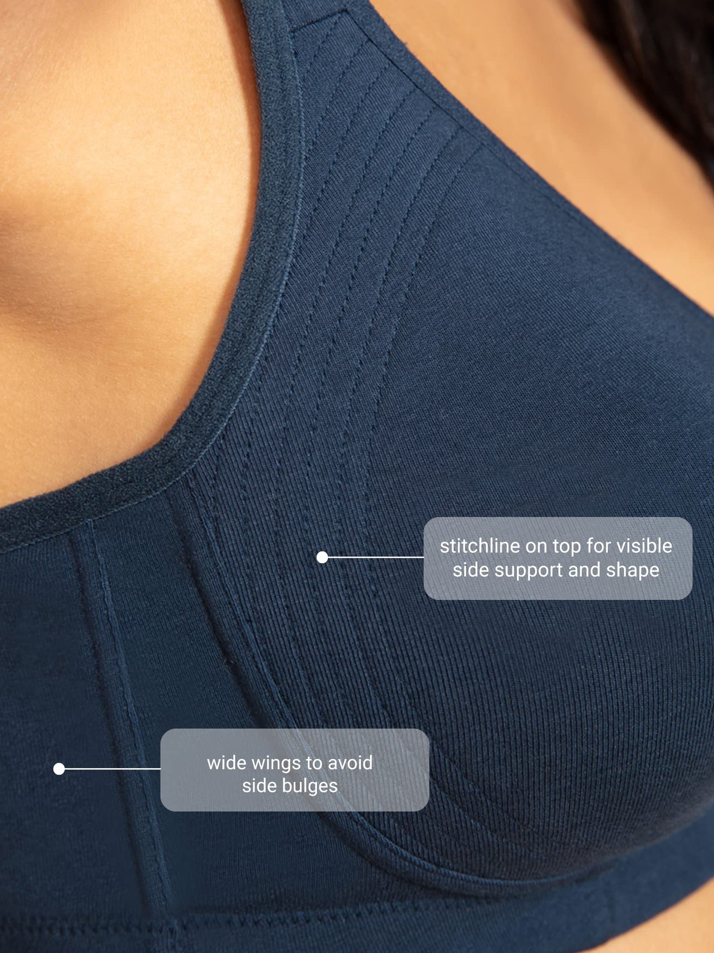 NYKD Everyday Cotton Bra for Women - Encircled with Love | Non-Padded | Wirefree | Full Coverage with Side Support Shaper (NYB16