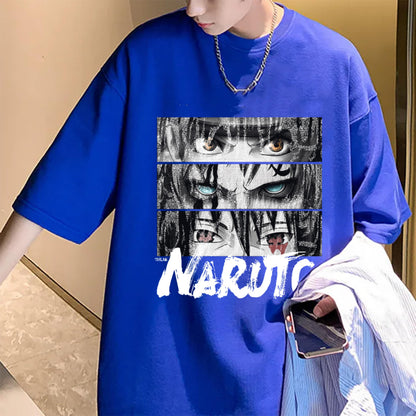 Thalasi Oversized Naruto T-Shirt For Men: Blue, Loose Fit, Anime Graphic | Rock Your Inner Ninja (Like Boho & Korean Style Tees)