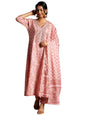 Libas Womens Printed Cotton A-Line Kurta With Trousers And Dupatta