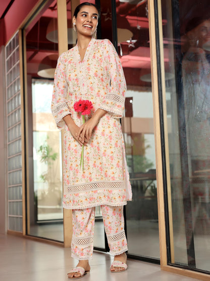 Libas WomenS Pure Cotton Kurta Sets (35589_Beige