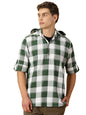 Thomas Scott 100% Cotton Checkred Hodiee Half Placket Shirts for Mens