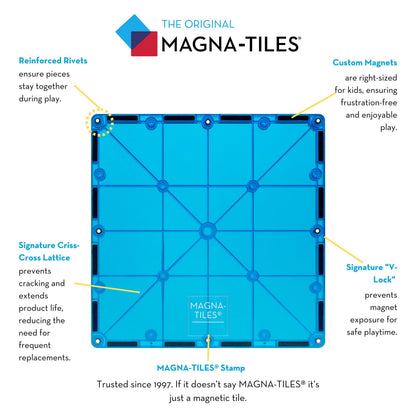 Magna-Tiles Magnetic Building Toys Set - 100 Clear Color Pieces, Multicolor, Model 4300