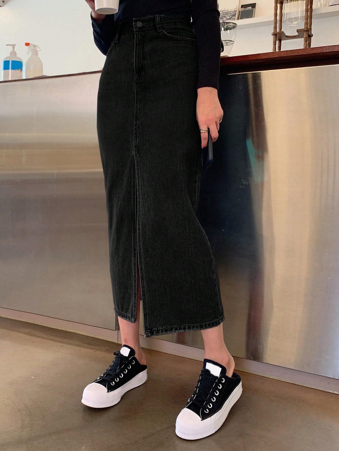 KOTTY Womens Solid Western Looks Skirt