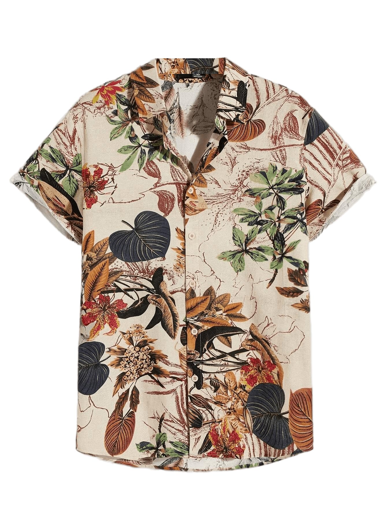 TAGAS Boys Tropical Regular Fit Shirt (BS-2003_Cream