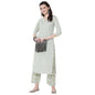 GoSriKi Women's Cotton Straight Kurta with Palazzo (EPSHA White)