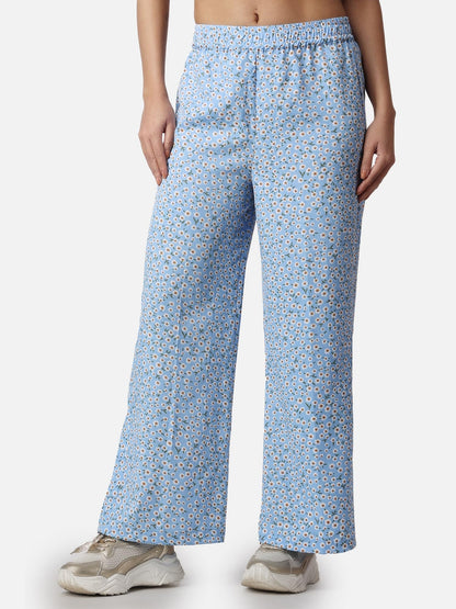 POPWINGS Casual Printed Trouser for Women || Loose Fit Trouser for Women || Latest Stylish Pull-On Trouser for Women || Casual S