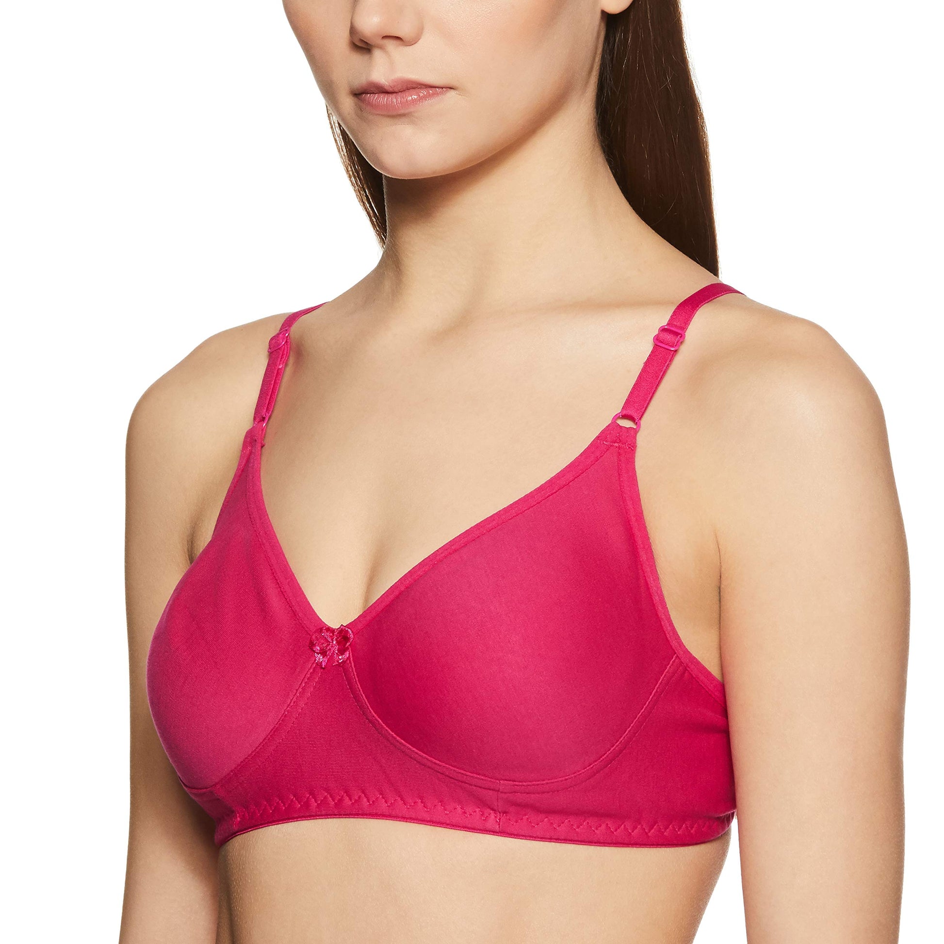 Clovia Womens Cotton Non Padded Wire Free T-Shirt, Full-Coverage, Seamless Bra (BR0184Q1436C_Pink_36C_Pink_36C)