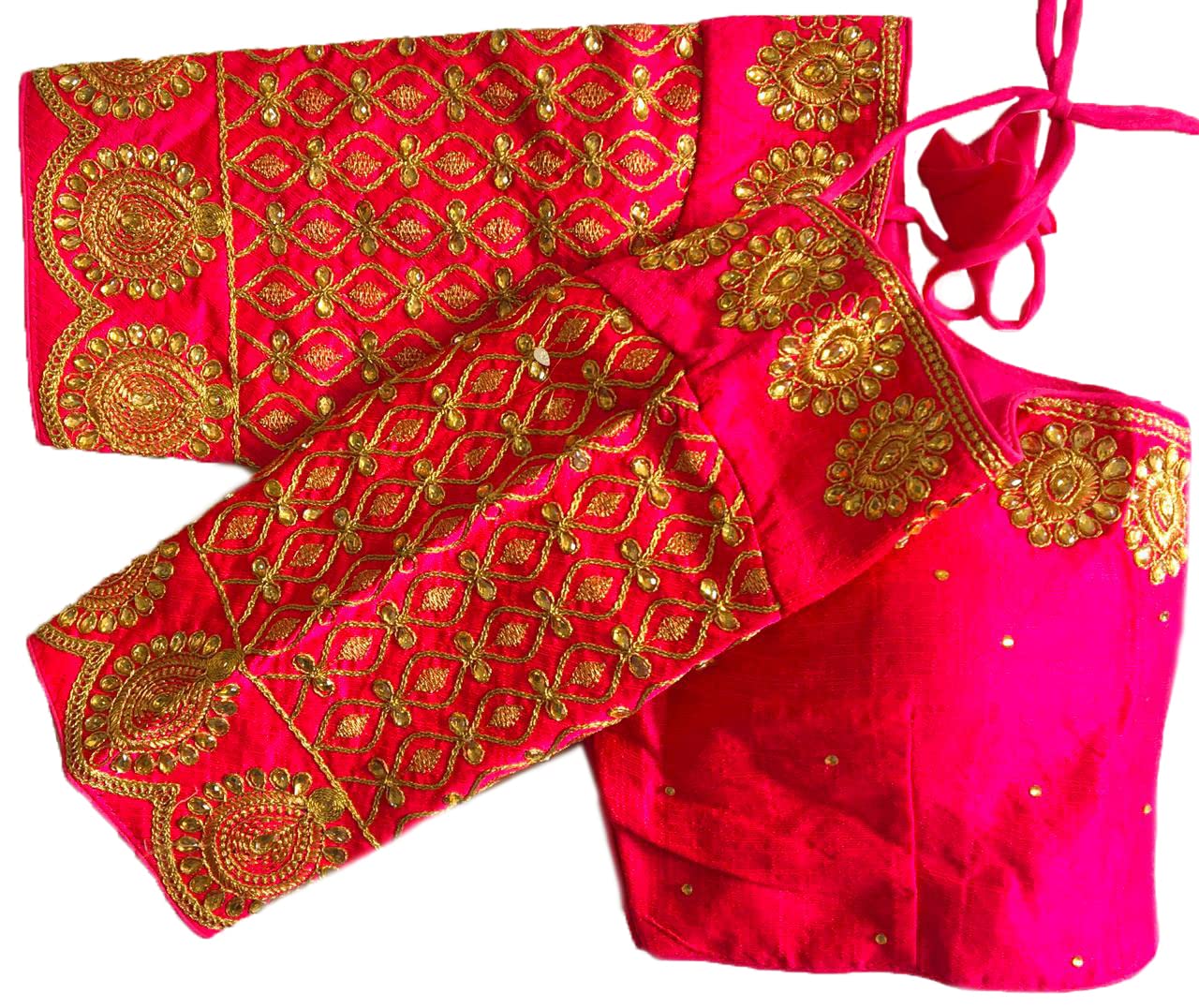 Vihu Fashion WomenS Silk Embroidery Coding Multi Work Readymade Saree Blouse
