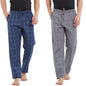 XYXX Mens Super Combed Cotton Checkered Checkmate Pyjamas [Pack of 2] Elasticated Waist, Drawstring | Loungewear for Men in Pin