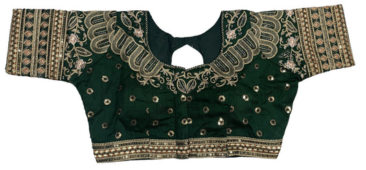 Pujia Mills WomenS Readymade Blouse Embroidery Multi Heavy Coding Gold Thread Indian Ethnic Designer Stitched Bridal Saree Blou