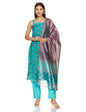 KETCH Womens Three-Forth Sleeve PRINTED+ Ethnic Set (KHK3000772_TURQ/RED_XL)