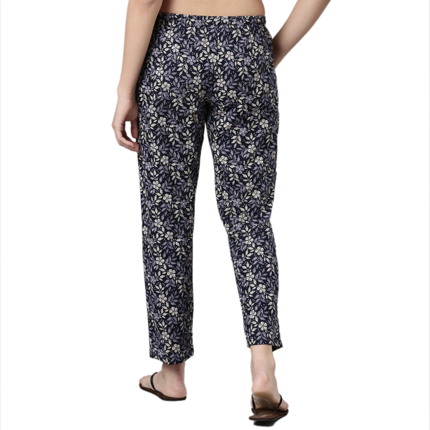 Enamor E4A5 Mid-Rise Straight Leg Pant for Women with Side Pockets