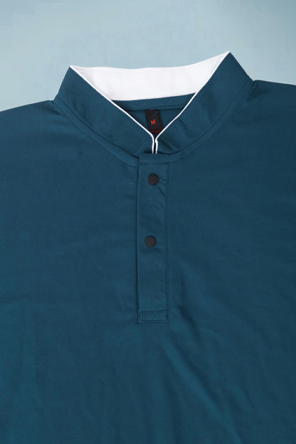 Baghadbillo MenS And BoyS Polyster T-Shirt With Mandarin Collared Neck Half Sleeves Closuer Button And Regular Fit | Polo T Sh