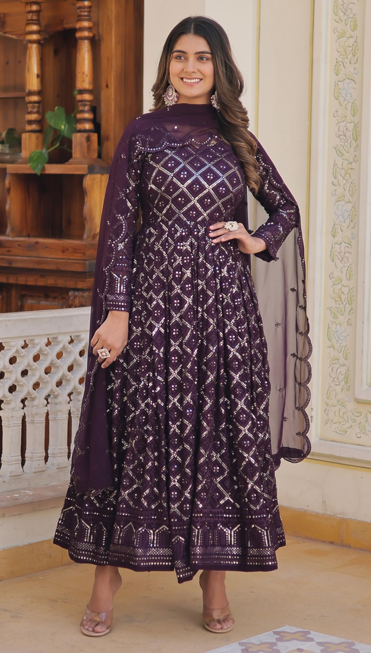 Fashion Basket Kurta With Duptta For Women Wine