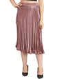 Kzully | Elegant Ensemble Satin Midi Skirts For Women & Girls Burgundy