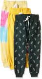 T2F Girls Regular Fit Printed Cotton Joggers Track Pants (Pack of 3)