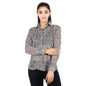 POPWINGS Womens Chiffon Leopard Print Shirt