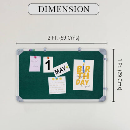 Eduway 1X2 Feet Aluminium Framed | Notice Board | Pin-Up-Board | Bulletin-Board | Display Board | With Soft Foam Fabric For Home